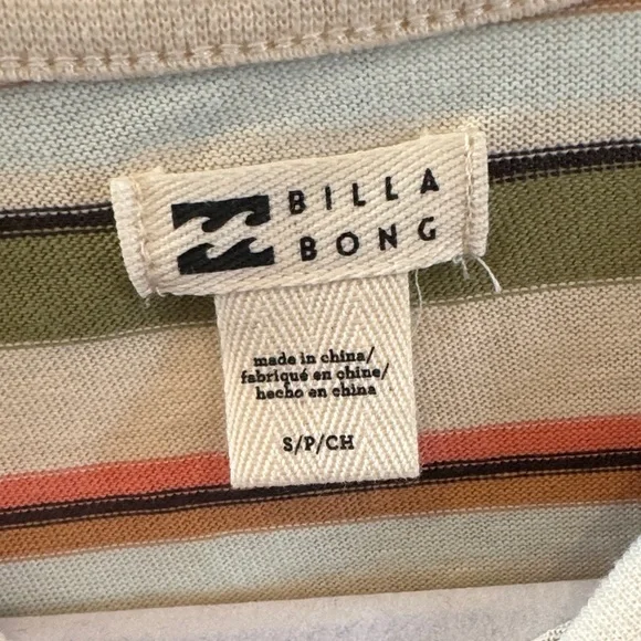 Billabong Multicolor Striped Long Sleeve Top - Picture 3 of 4
